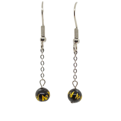 Boucles d&#39;oreilles - Obsidienne sculptée