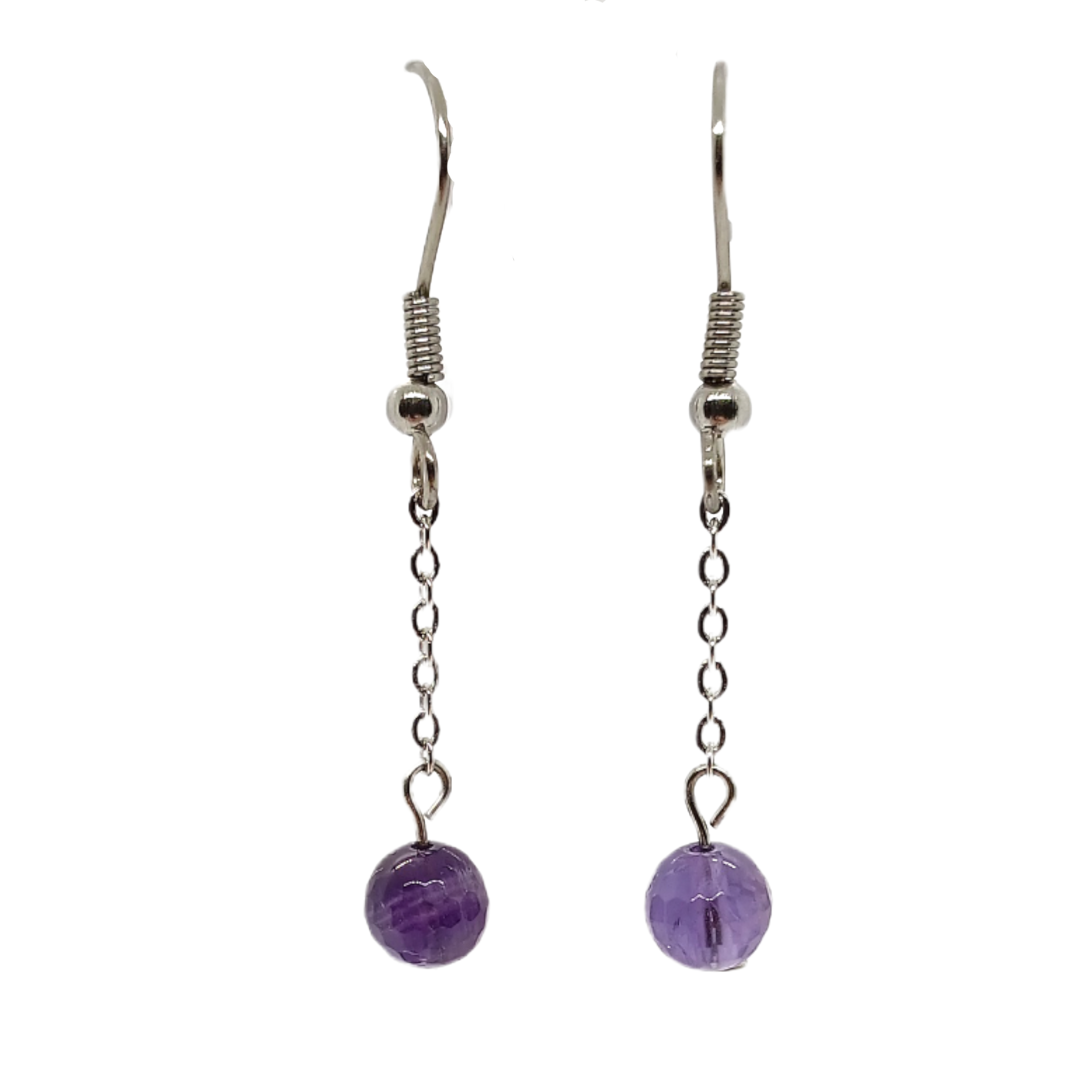 Boucles d&#39;oreilles - Améthyste facettée
