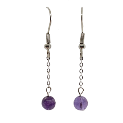Boucles d&#39;oreilles - Améthyste facettée