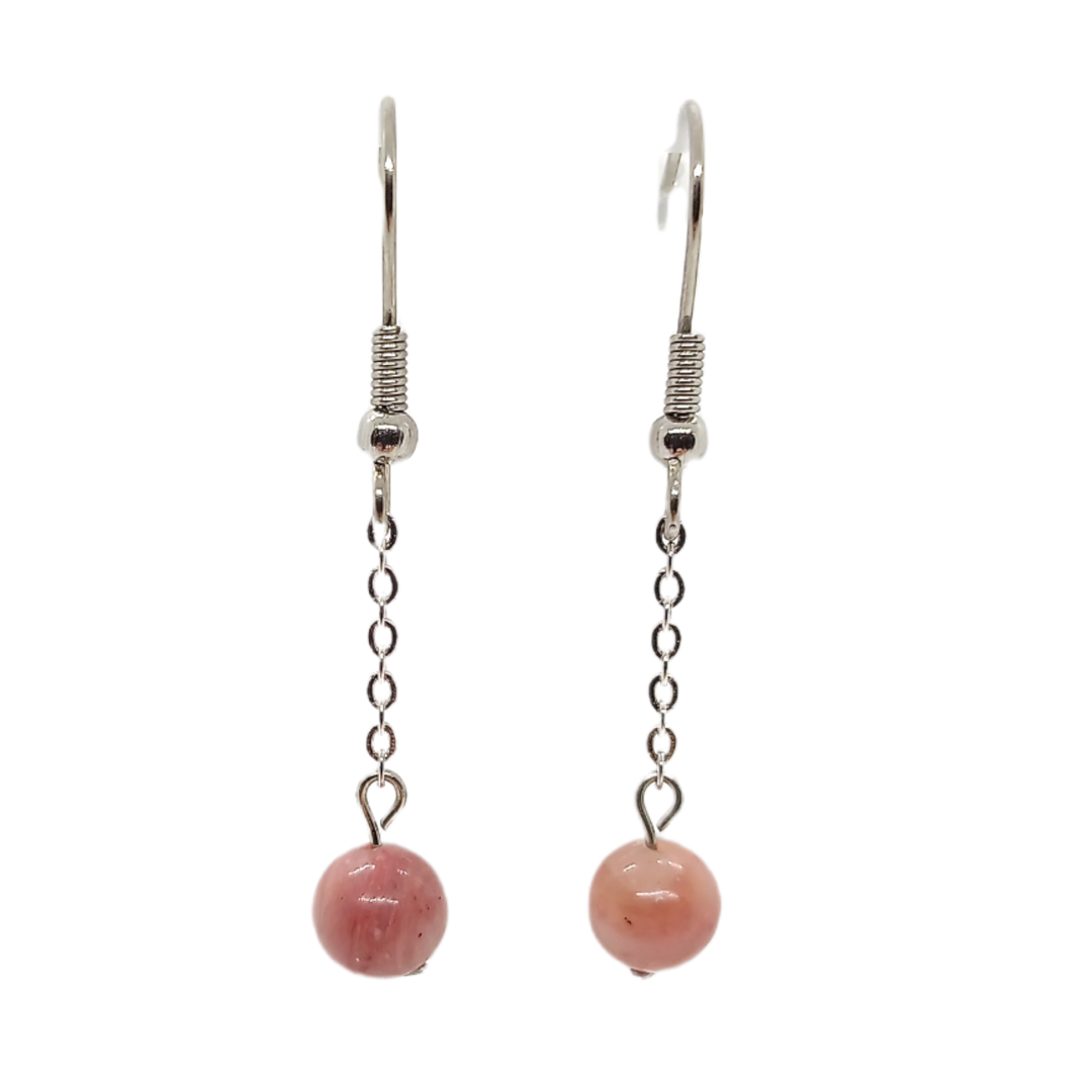 Boucles d&#39;oreilles - Rhodonite