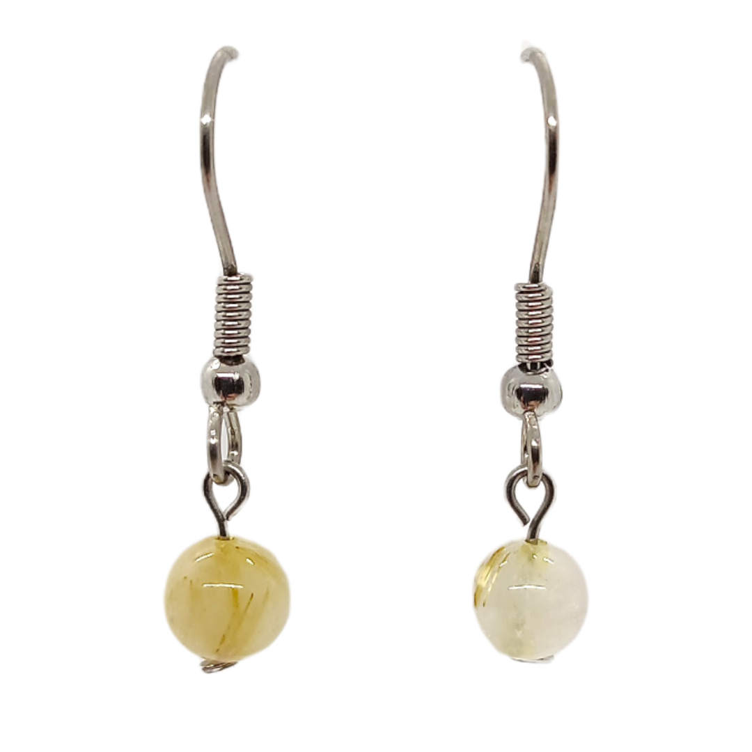 Boucles d&#39;oreilles - Quartz Rutile