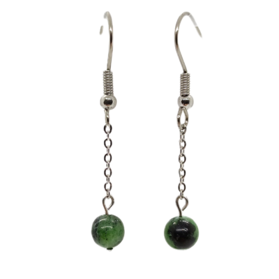 Boucles d&#39;oreilles - Rubis Zoïsite
