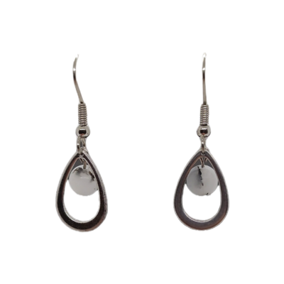 Boucles d&#39;oreilles - Quartz Tourmaline mat et boucle