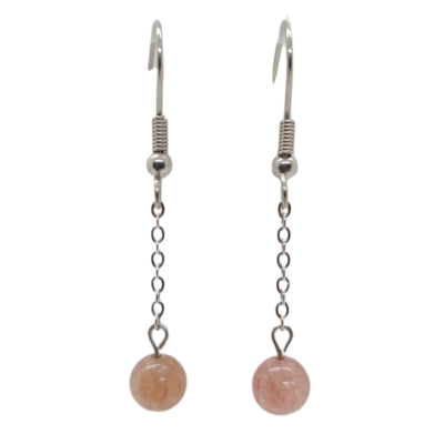 Boucles d&#39;oreilles - Quartz Hématoïde