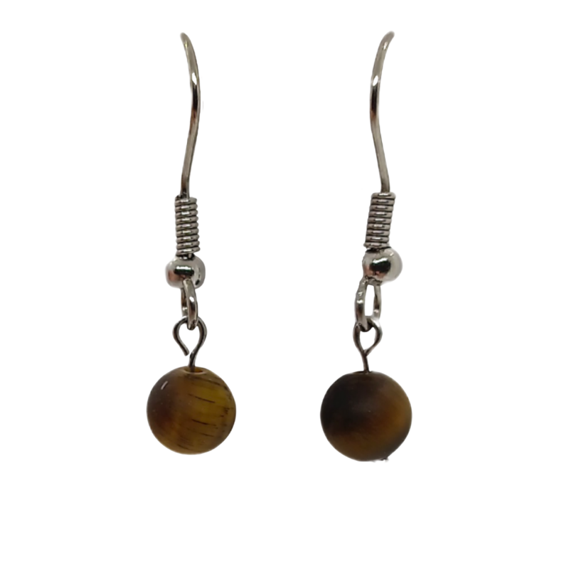 Boucles d&#39;oreilles - Oeil de tigre mat
