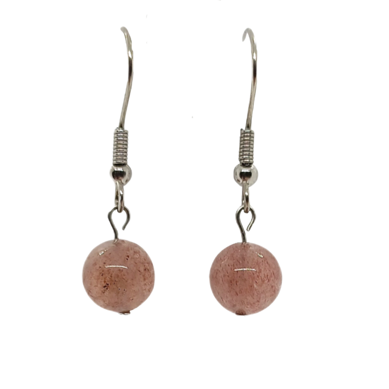 Boucles d&#39;oreilles - Quartz Hématoïde