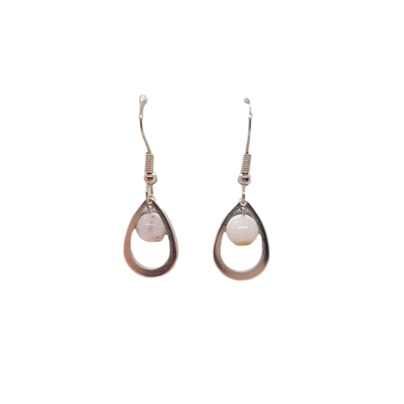 Boucles d&#39;oreilles - Opale rose
