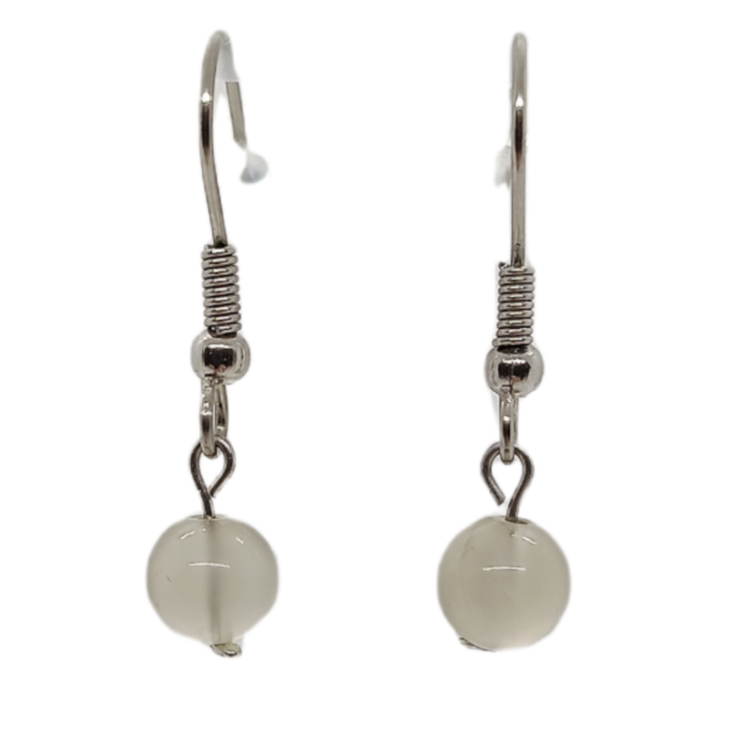 Boucles d&#39;oreilles - Pierre de lune grise