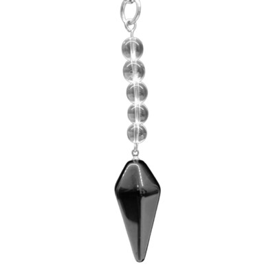 Pendule en pointe - Tourmaline et Cristal de roche