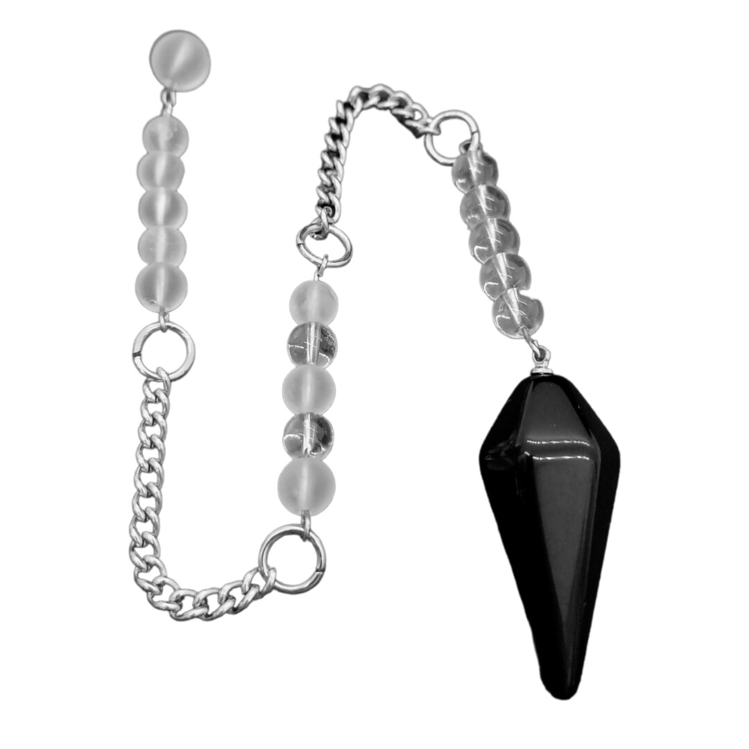 Pendule en pointe - Tourmaline et Cristal de roche