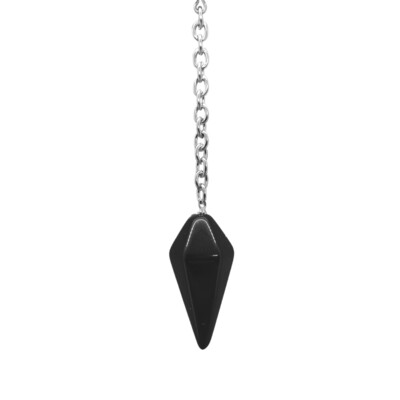 Pendule en pointe - Tourmaline et Obsidienne Flocon de neige