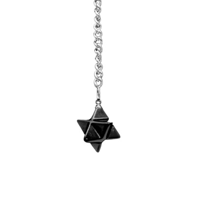 Pendule Merkabah - Tourmaline et Cristal de roche