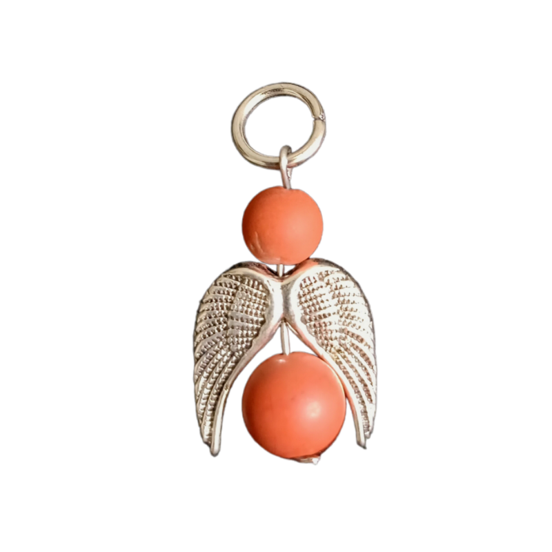 Médaille pour animal - Ange ailé Jaspe Rouge