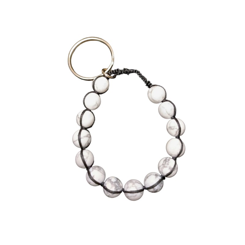 Porte-clés en macramé et perles d&#39;Howlite