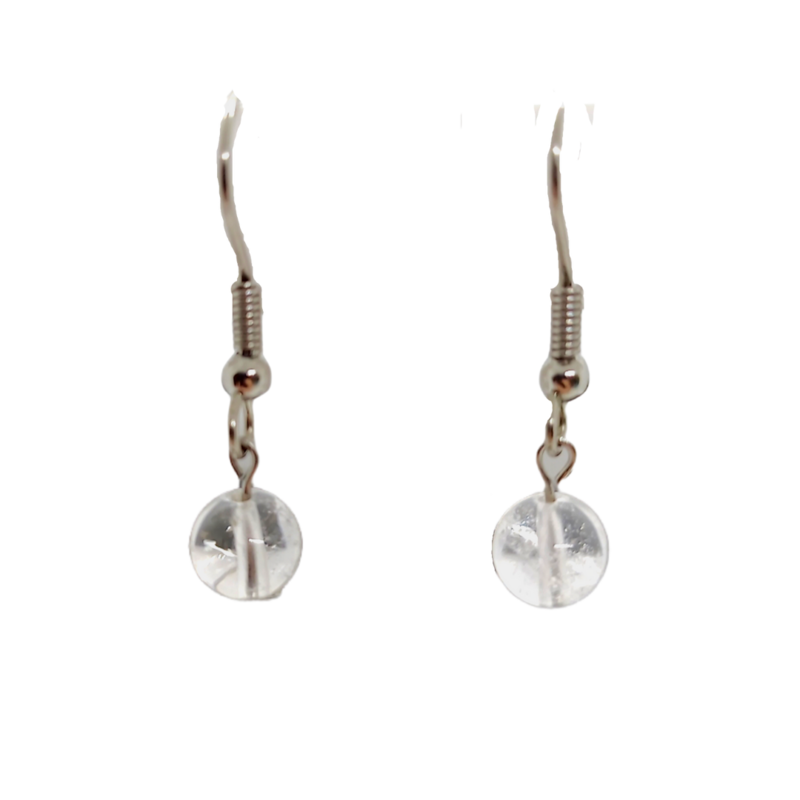 Boucles d&#39;oreilles - Cristal de roche classe AB+