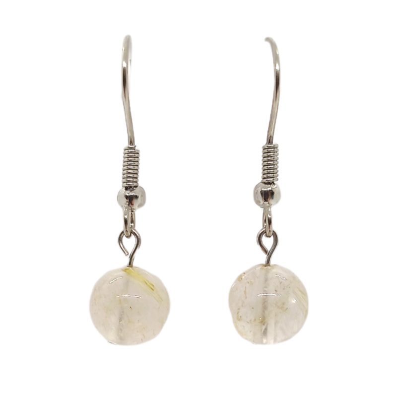 Boucles d&#39;oreilles - Quartz Rutile