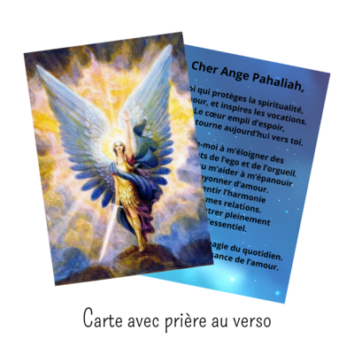 Carte de prière - Ange Pahaliah