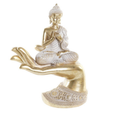 Bouddha au creux d'une main dorée