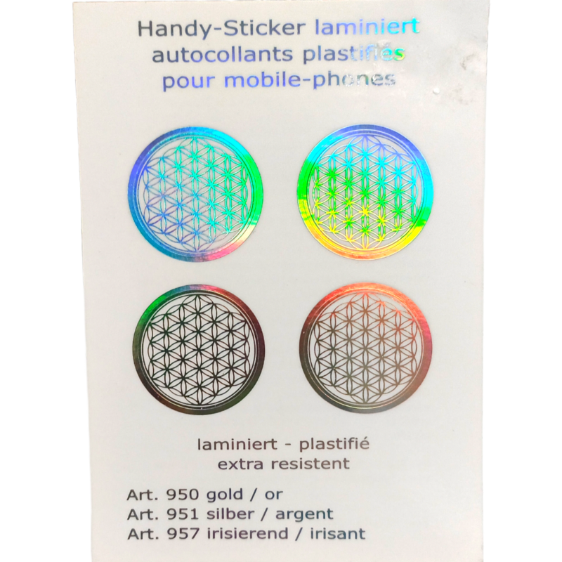 Autocollants pour mobile - fleur de vie irisant