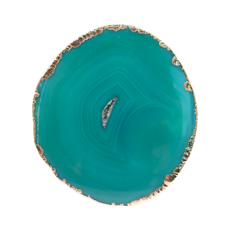 Dessous de verre - Agate teintée verte