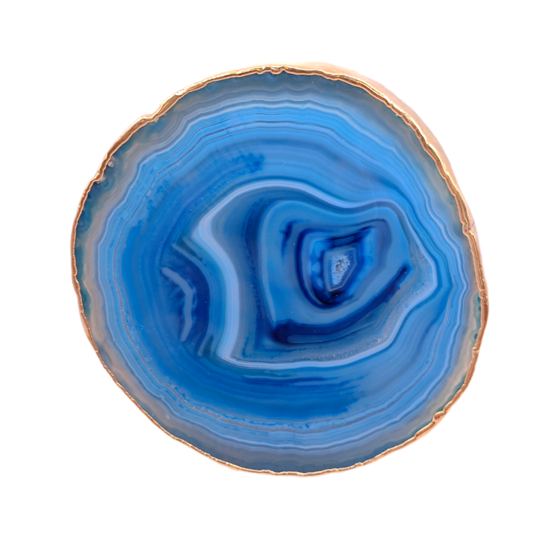 Dessous de verre - Agate teintée bleue