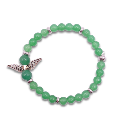 Bracelet Aventurine verte et ailes d&#39;ange