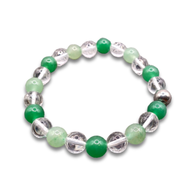 Bracelet Cristal de roche et Aventurine verte