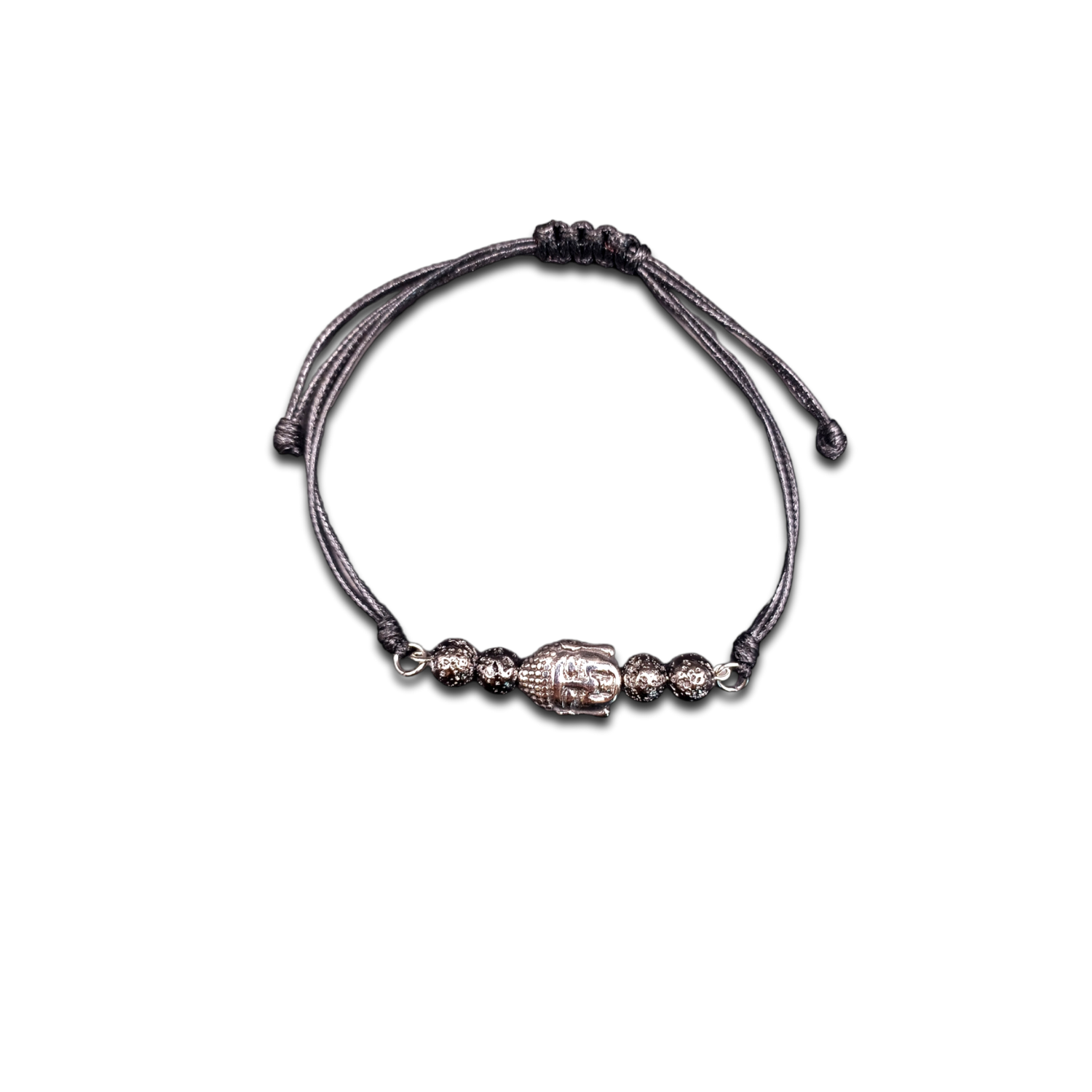 Bracelet macramé - Bouddha et Pierre de lave teintée