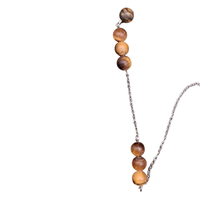 Chaîne de pendule - Oeil-de-tigre mat 6 mm