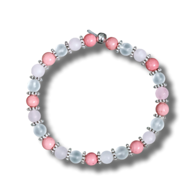 Bracelet - Quartz rose, Rhodonite, Cristal de roche