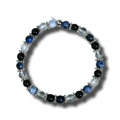 Bracelet - Tourmaline, Cristal de roche, Sodalite