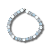 Bracelet - Howlite, Cristal de roche mat, Angélite