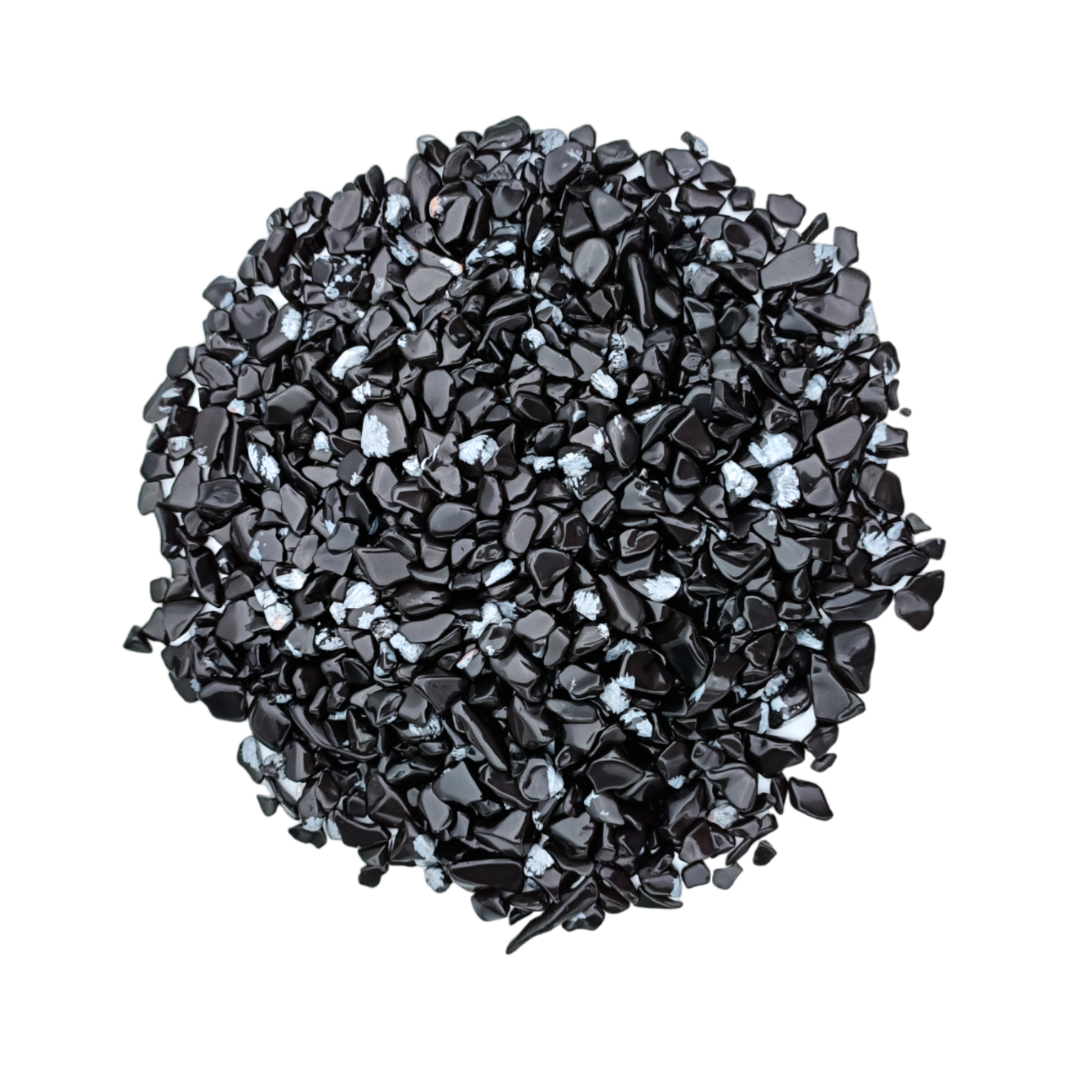 Petits cristaux d&#39;Obsidienne flocon de neige - Sachet 100 gr