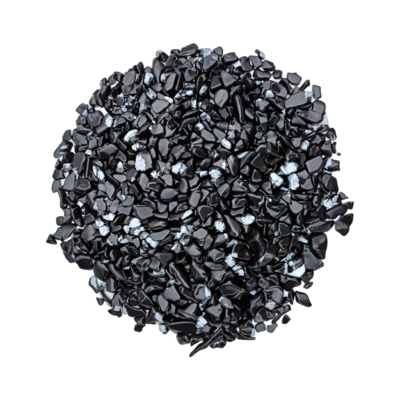 Petits cristaux d&#39;Obsidienne flocon de neige - Sachet 50 gr