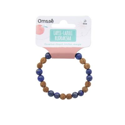 Bracelet Lapis lazuli et Rudraksha