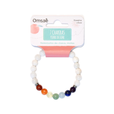 Bracelet 7 Chakras - Labradorite blanche