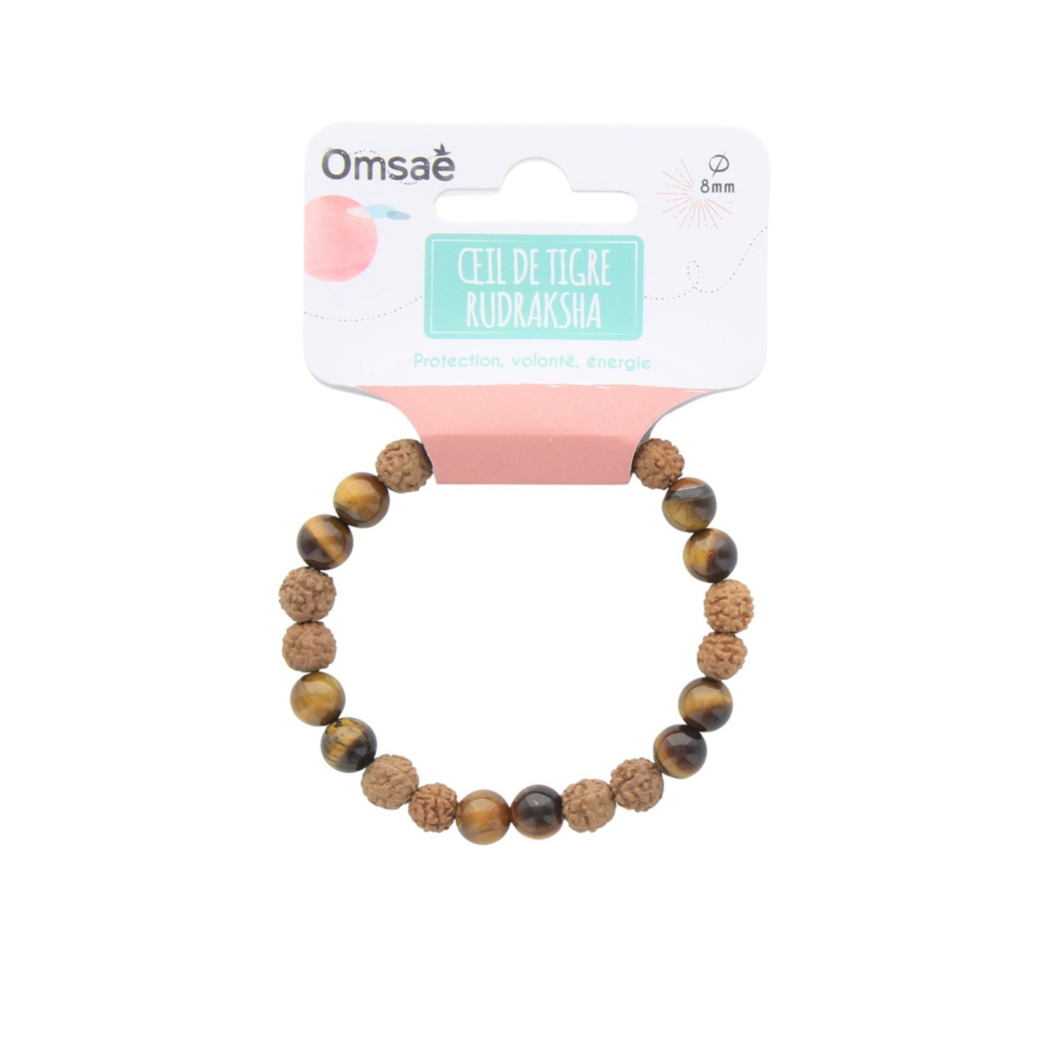 Bracelet Oeil-de-tigre et Rudraksha