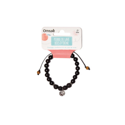 Bracelet bois et Pierre de lave