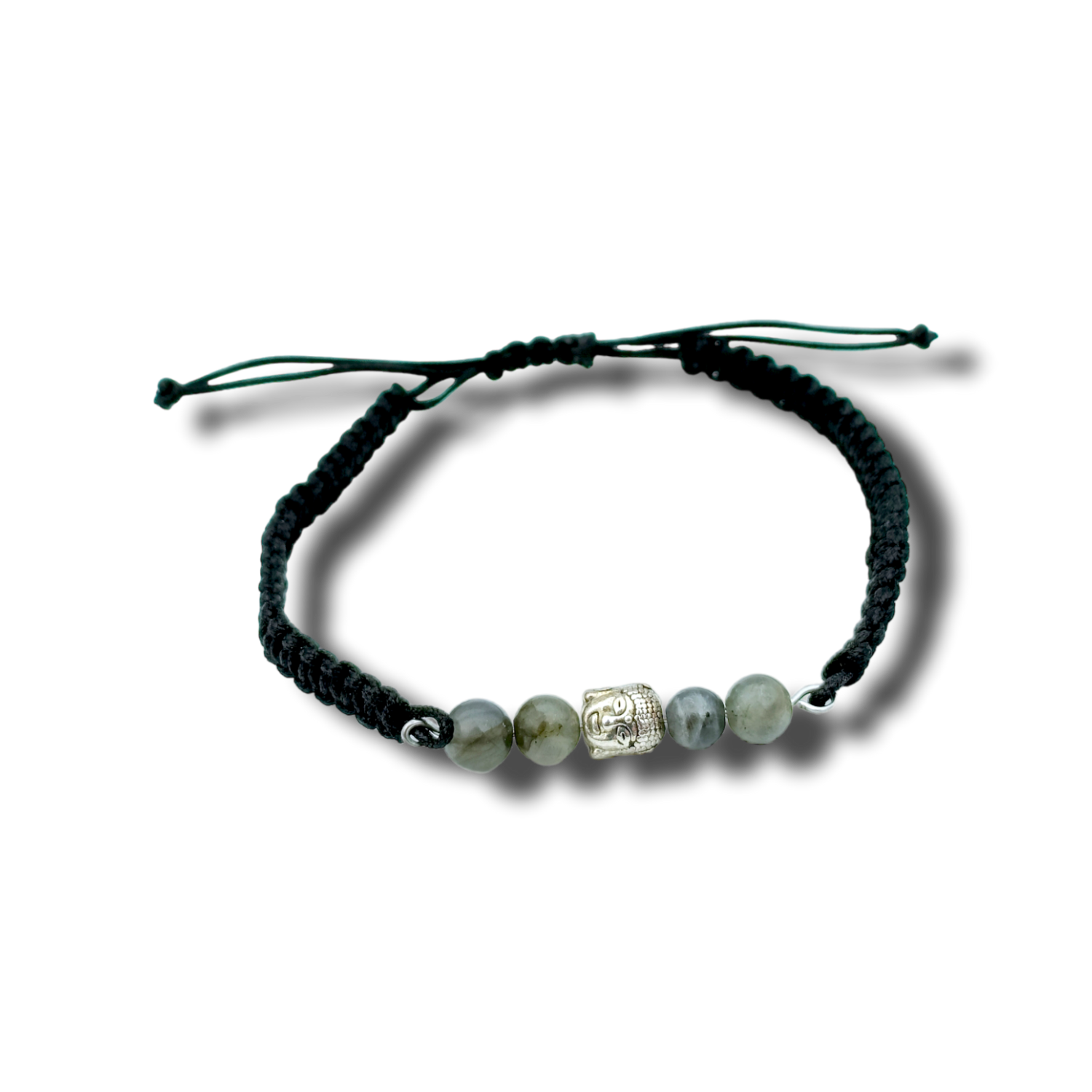 Bracelet macramé Labradorite et Bouddha
