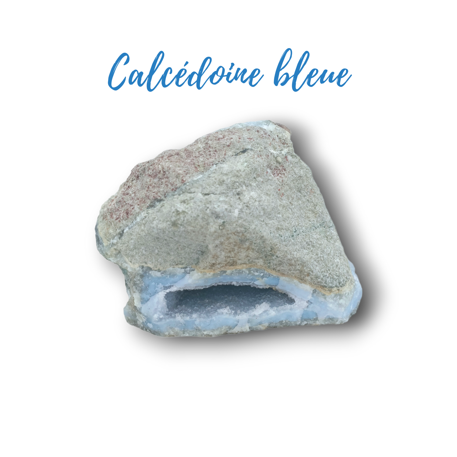 Calcédoine bleue brute - 608gr