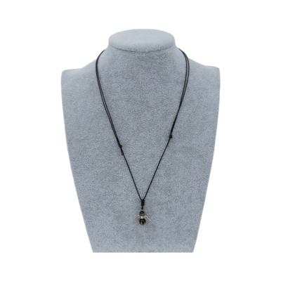 Collier Ange et perles d'Obsidienne sculptée