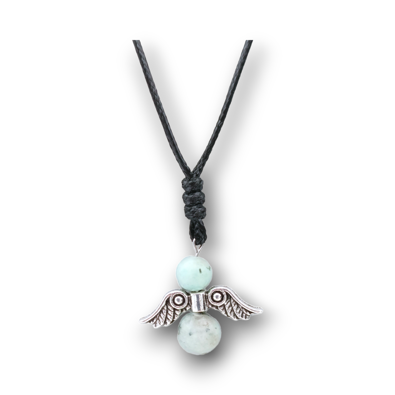 Collier Ange et perles de Jaspe Kiwi