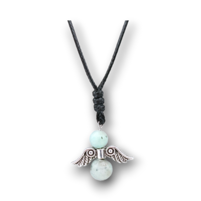 Collier Ange et perles de Jaspe Kiwi