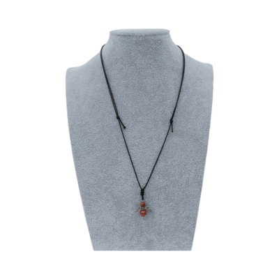 Collier Ange et perles de Jaspe rouge