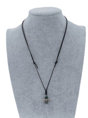 Collier Ange et perles d'Agate mousse