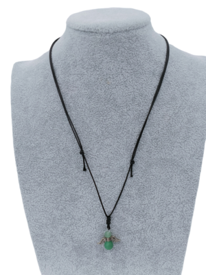Collier Ange et perles d'Aventurine verte mate