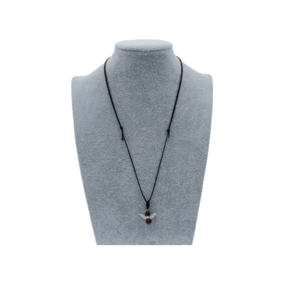 Collier Ange et perles de Palissandre rouge