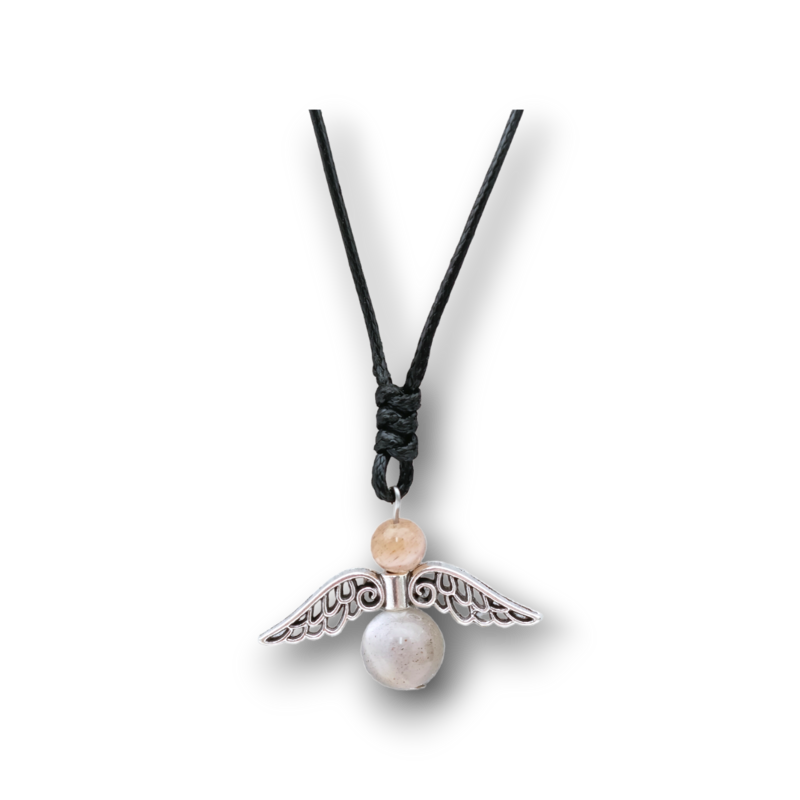 Collier Ange et perles de Pierre de lune