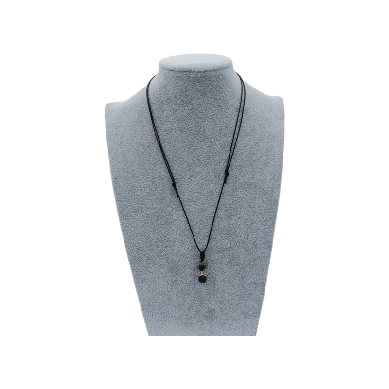 Collier Ange et perles de Pierre de lave