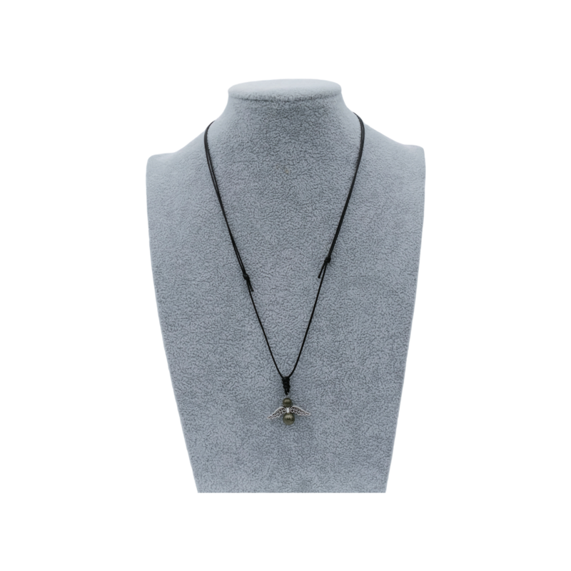 Collier Ange et perles de Pyrite